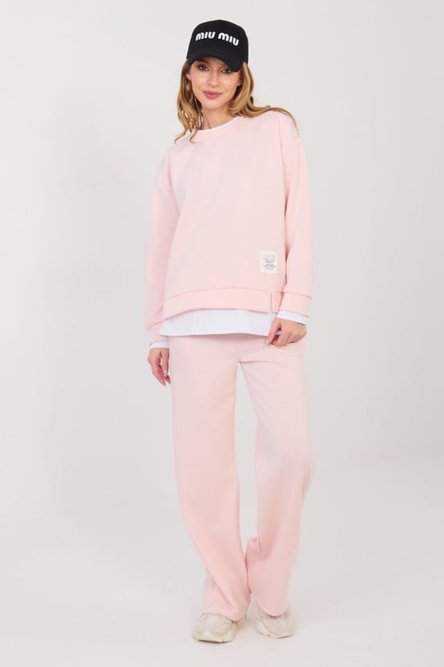 Love Lace Love Lace Women's Casual Minimalist Tracksuit Set with Patches in Pink - 3