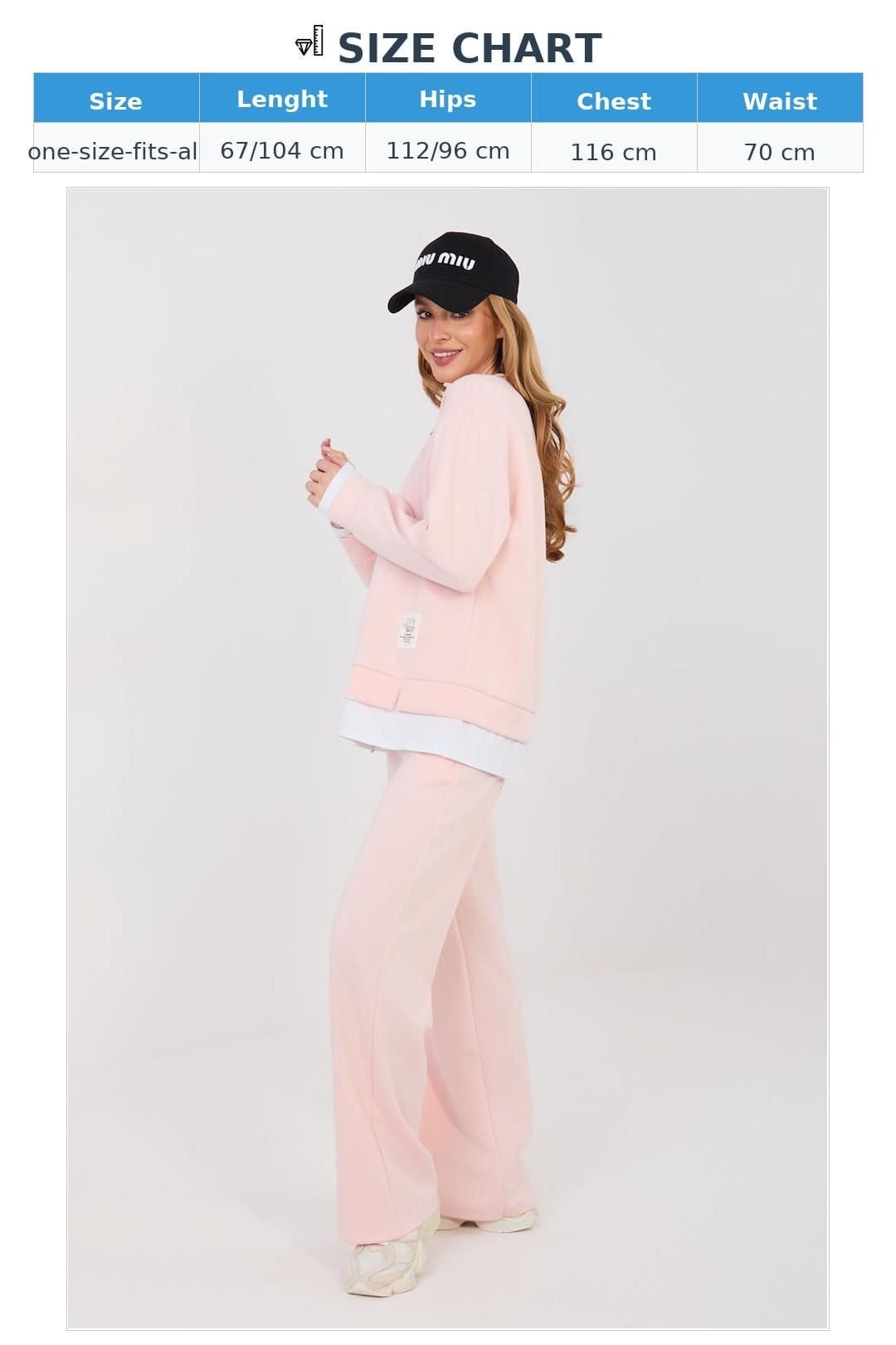 Love Lace Love Lace Women's Casual Minimalist Tracksuit Set with Patches in Pink - 4