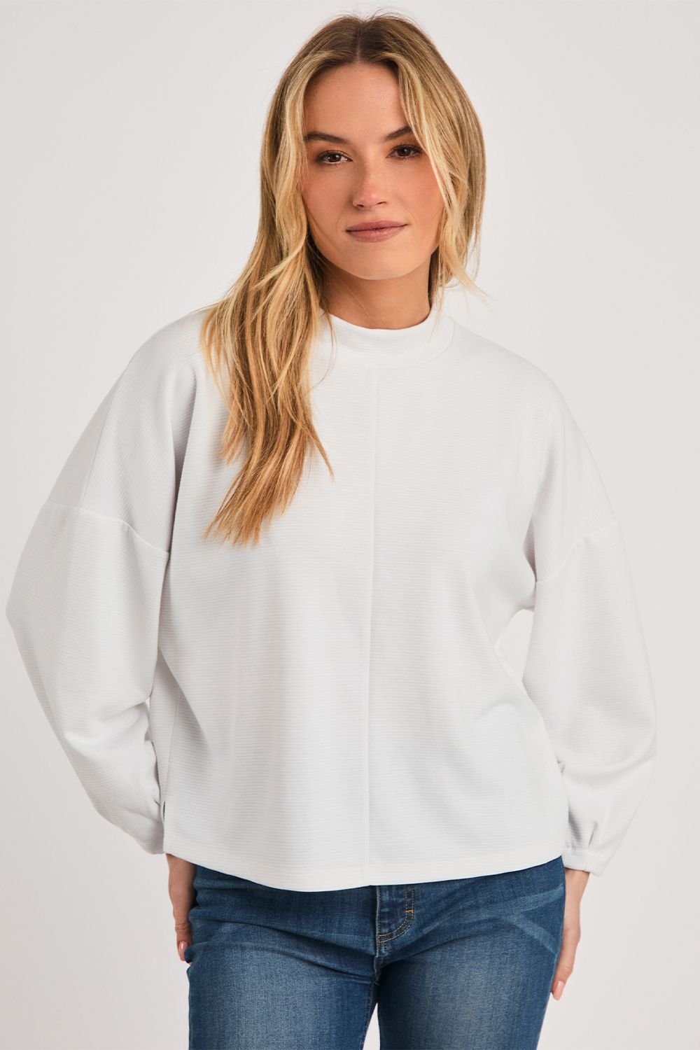 French Connection French Connection Women's Long Sleeve Turtle Neck Soft Top in Off-White - 3