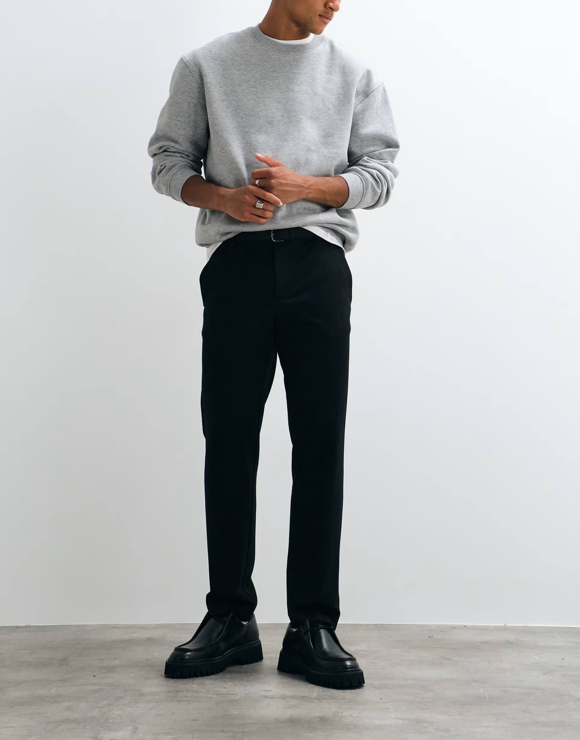 ASOS Jack & Jones slim fit smart trousers in black