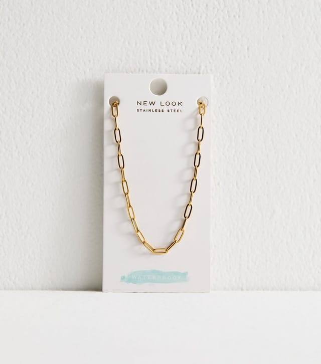 New Look Gold Tone Waterproof Chain Link Necklace New Look - 3