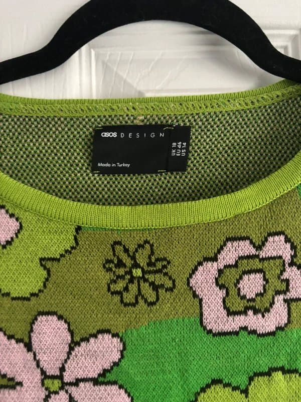ASOS ASOS Green and pink 70s style jumper