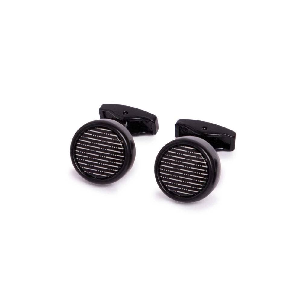 Kennett Kennett Men's Morse Cufflinks - Black Plated Brass with Pattern Dial