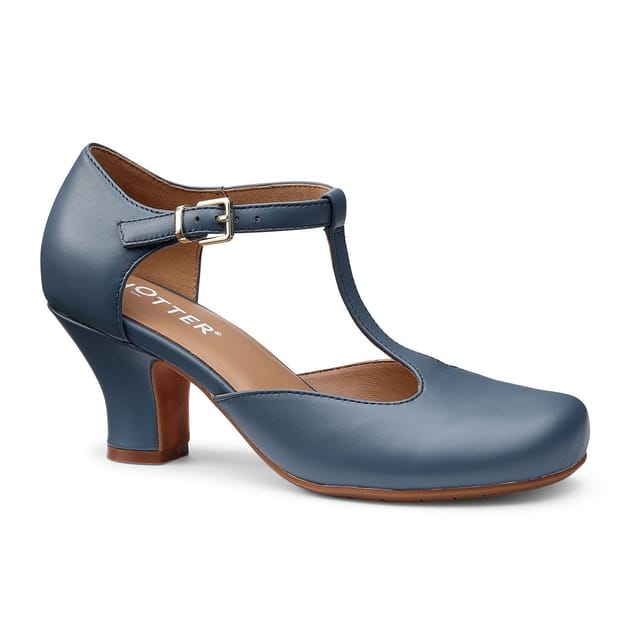 Hotter Hotter Women's 'Tempo' Classic T-Bars in Mid Blue - 2