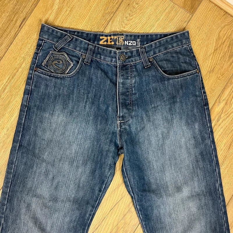 Enzo Men’s Ze’Enzo Jeans blue y2k denim jeans waist 34 leg 31