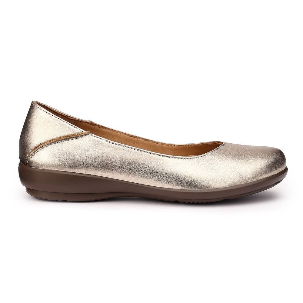 Hotter Hotter Women's 'Birdie' Ballerina Pumps in Metallic Gold - 2
