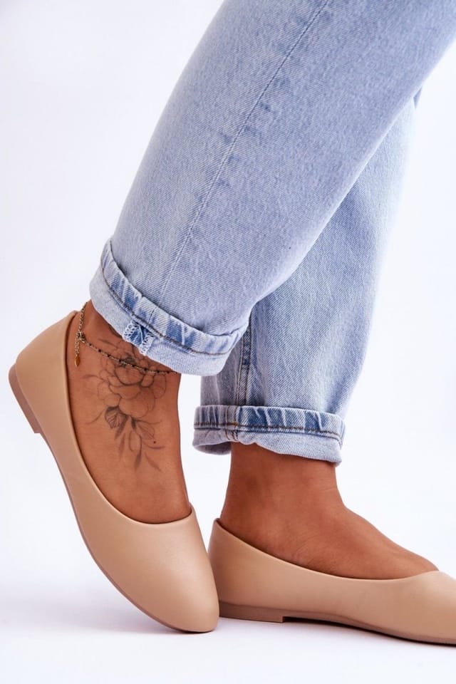 Love Lace Love Lace Women's Timeless Ballet Flats Slip On Low Heel Shoes Comfort in Beige - 3