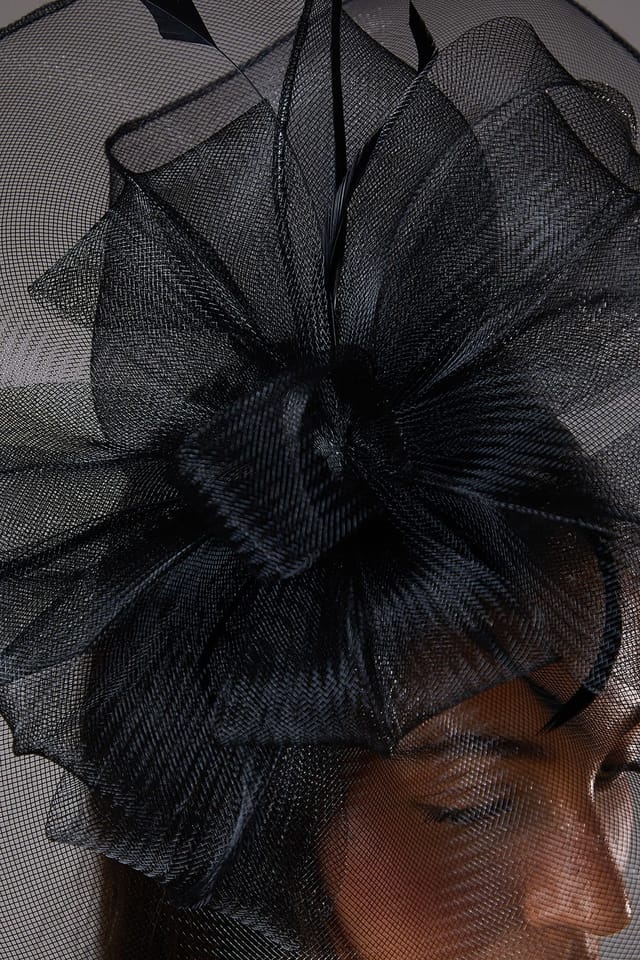 Coast Coast Women's Structured Mesh Bow Flat Fascinator in Black - 3