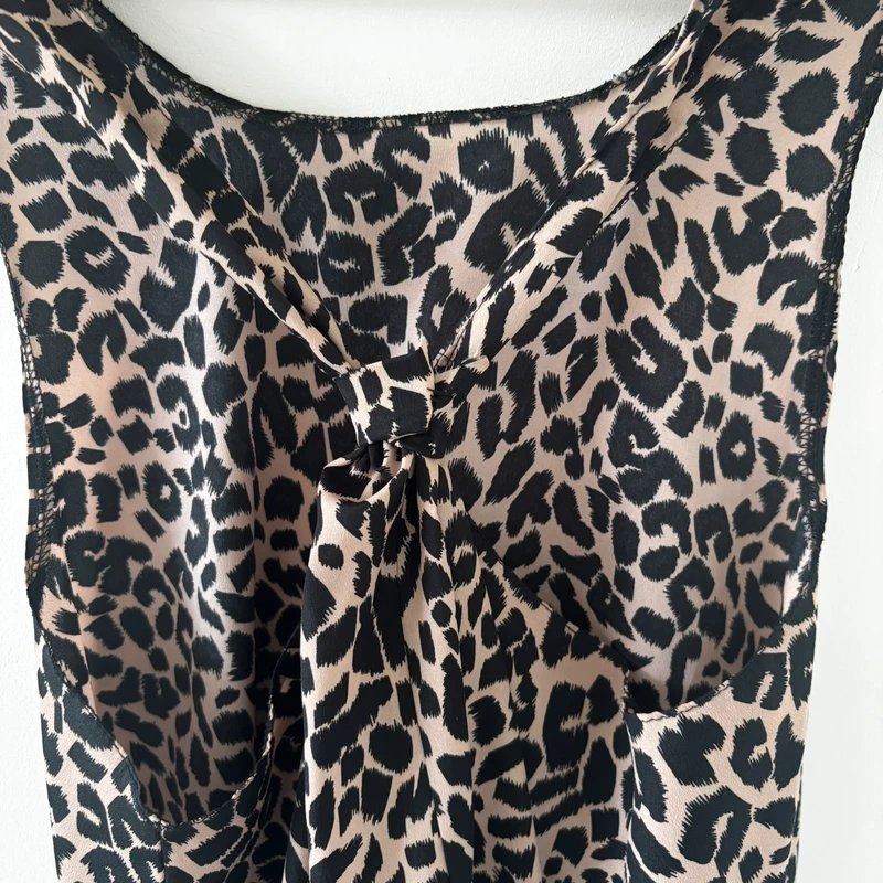 ASOS ASOS leopard print mini dress size 10 knotted style back summer outfit women’s holiday beachwear - 1