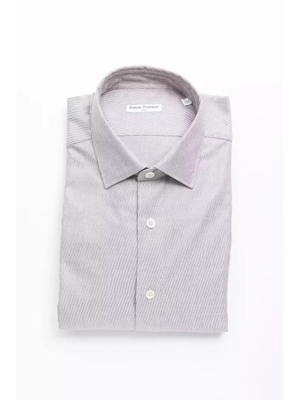 Robert Friedman Robert Friedman Men's Beige Cotton Shirt - 3