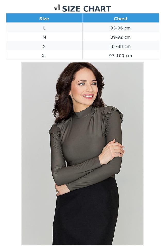 Love Lace Love Lace Women's Elegant Long Sleeve Blouse with Frill Trim Style 111807 in Green - 3