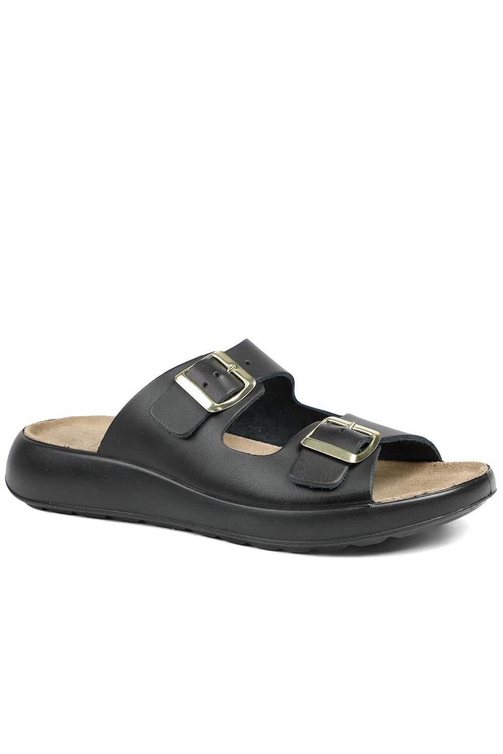 Jones Bootmaker Jones Bootmaker Black Leather Sandals for Women