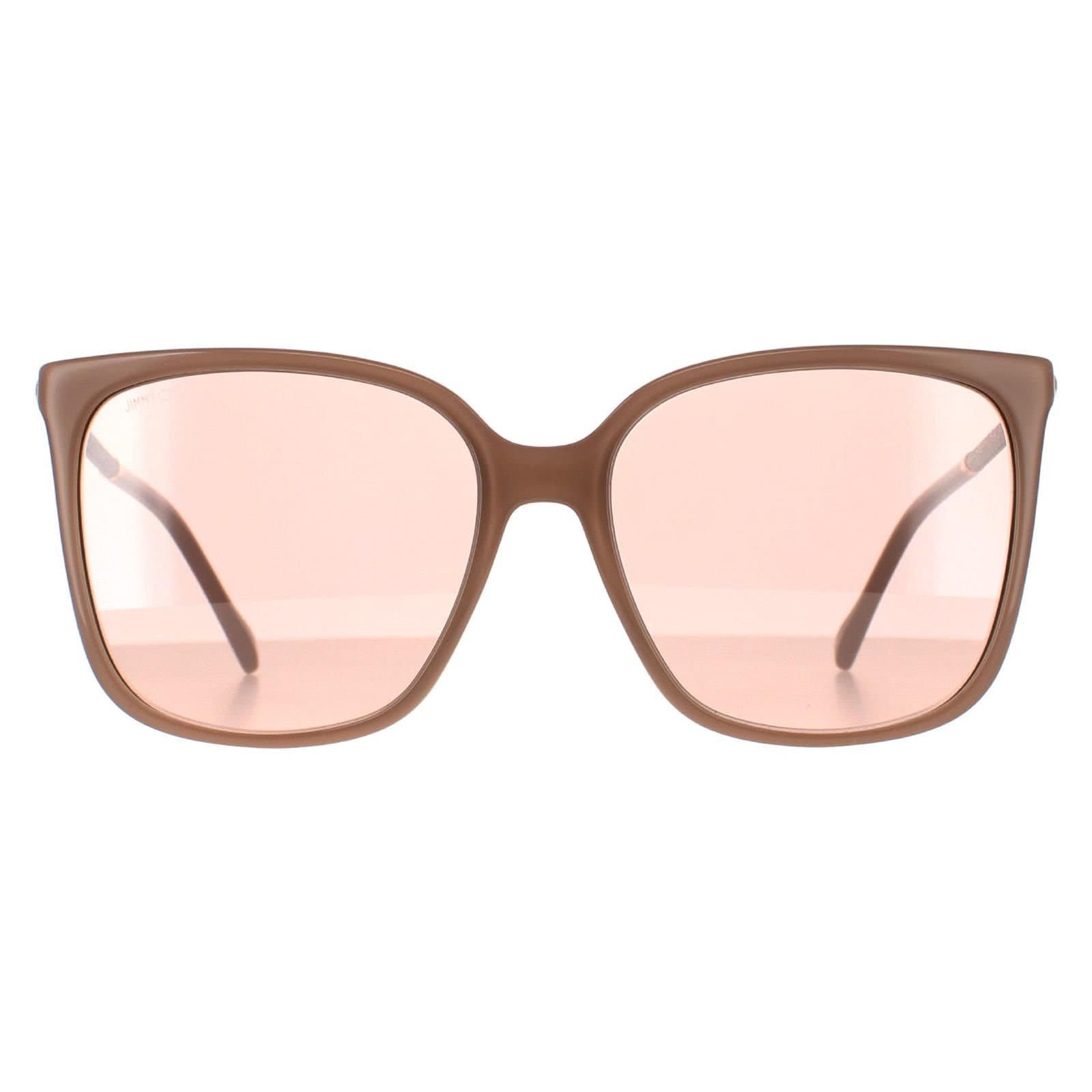 Jimmy Choo Jimmy Choo Women's Square Nude Pink Flash Silver Mirror SCILLA/S in Beige