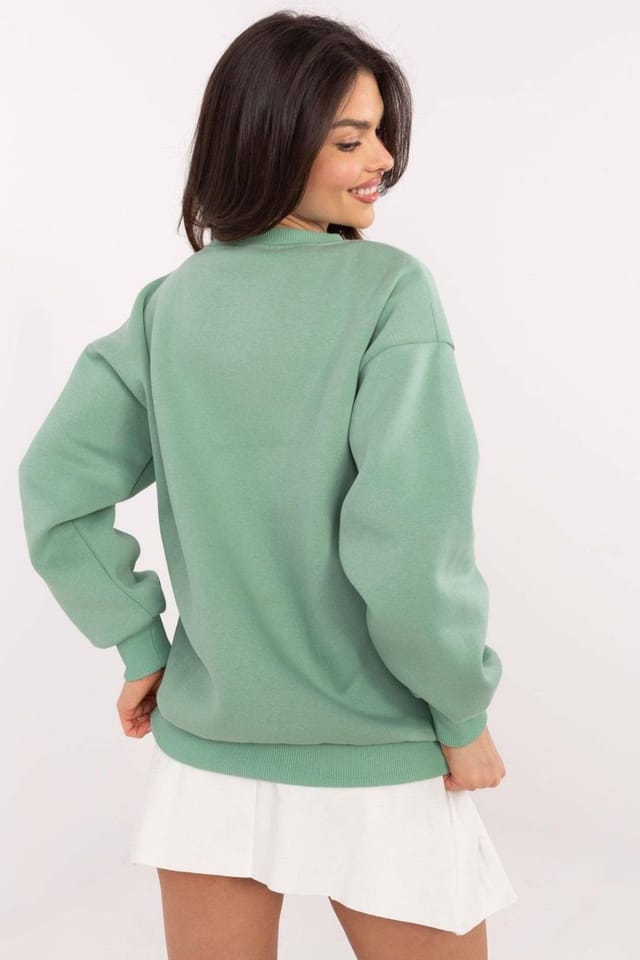 Love Lace Love Lace Women's Cotton Polyester Insulated Casual Sweatshirt Style 206614 in Green - 3