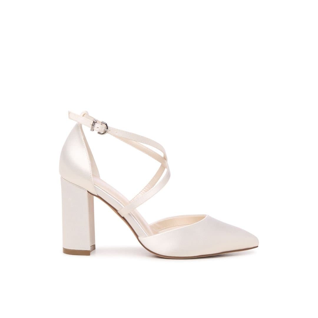 Paradox London Paradox London Women's Aisle' High Block Heel Wedding Shoes in Ivory