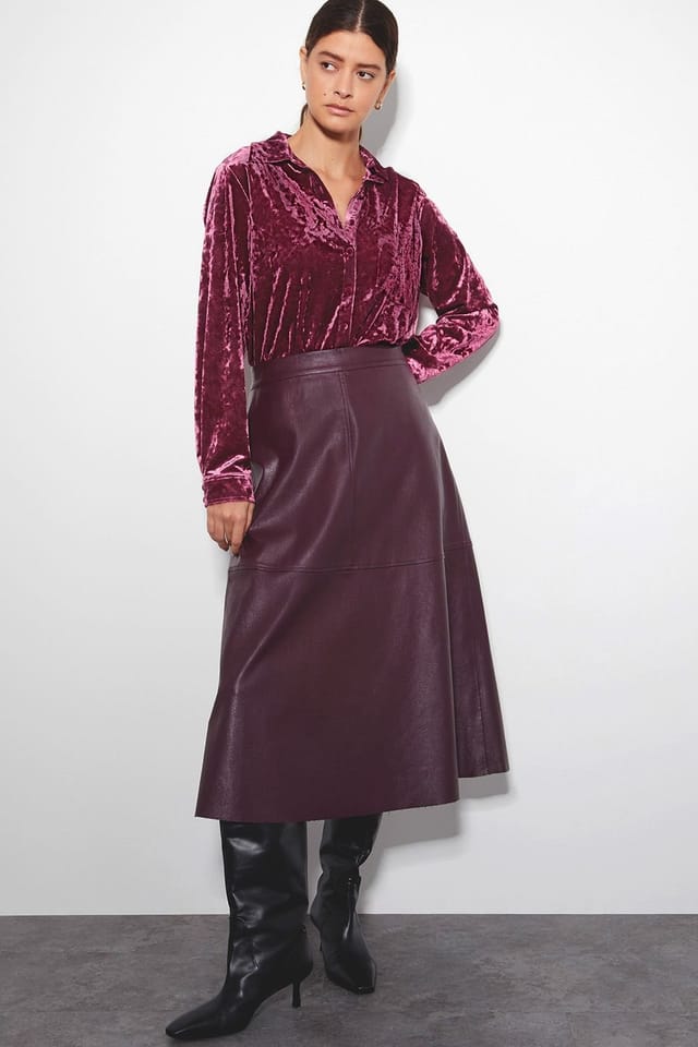 Monsoon Monsoon Women's Vida Velvet Shirt Pink - 2