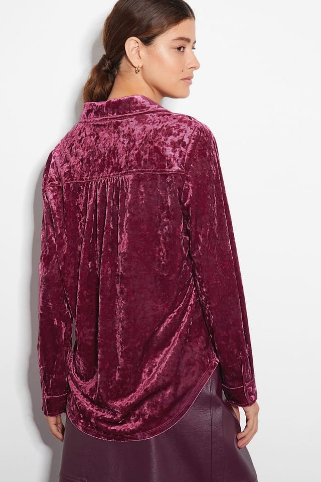 Monsoon Monsoon Women's Vida Velvet Shirt Pink - 3