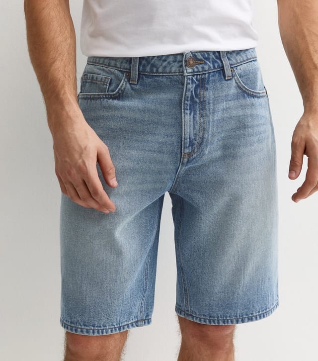 New Look Men's Light Blue Wash Denim Bermuda Shorts New Look - 2