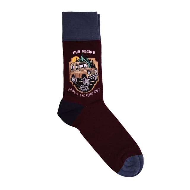 Simply Essentials Simply Essentials Men's Toys Safari Truck Socks in Plum - 3