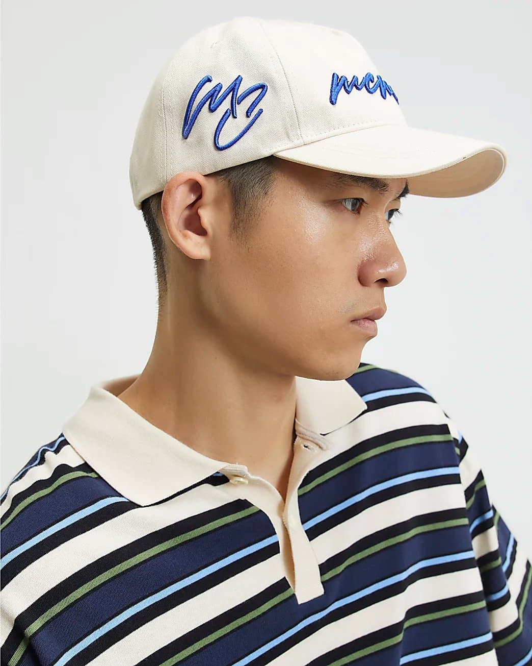 River Island Mens River Island Blue Mcmxii Script Cap