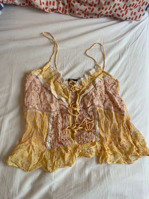 ASOS Design ASOS floral tie front cami blouse. UK 12