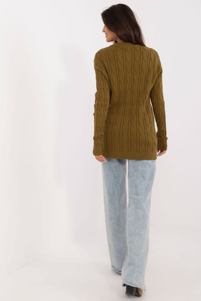 Love Lace Love Lace Women's Textured Viscose Nylon PBT Casual Sweater Style 199536 in Green - 3