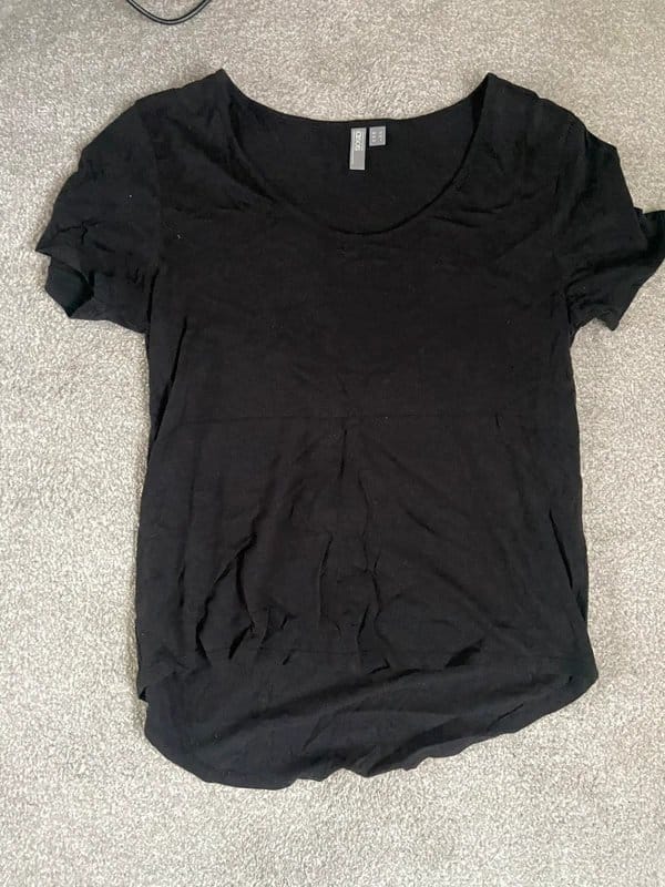 ASOS Black Scoop Neck Curved Hem T-Shirt