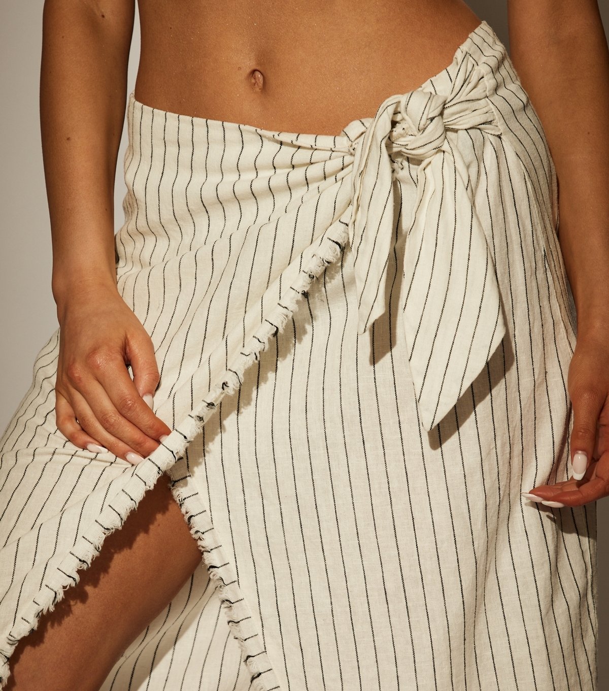 South Beach Women's Off White Striped Wrap Skirt South Beach New Look - 2