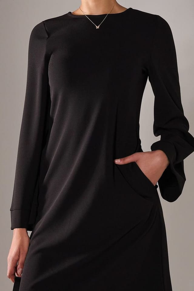 Jolie Moi Jolie Moi Women's Midi A Line Dress in Black - 3