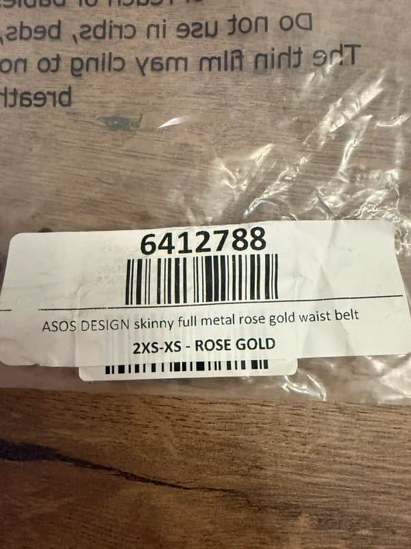 ASOS Asos Design skinny full metal rose gold waist belt 2XS-XS - Rose