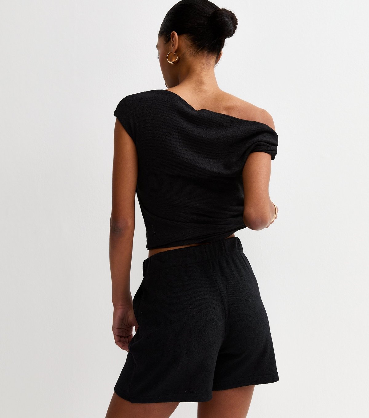 New Look Women's Black Textured Shorts New Look - 4