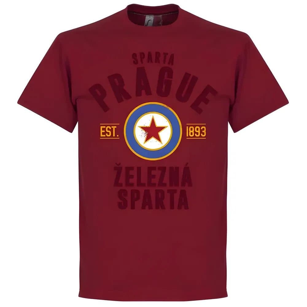 Sparta Prague Sparta Prague Men's Established T-Shirt - Chilli in Dark Red