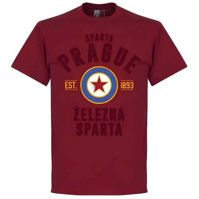 Sparta Prague Sparta Prague Men's Established T-Shirt - Chilli in Dark Red - 2