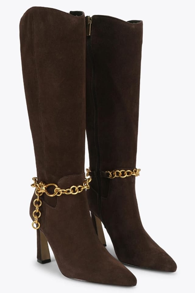 Steve Madden STEVE MADDEN Women's 'Skorcher Dark Brown Suede' Suede Boots - 2