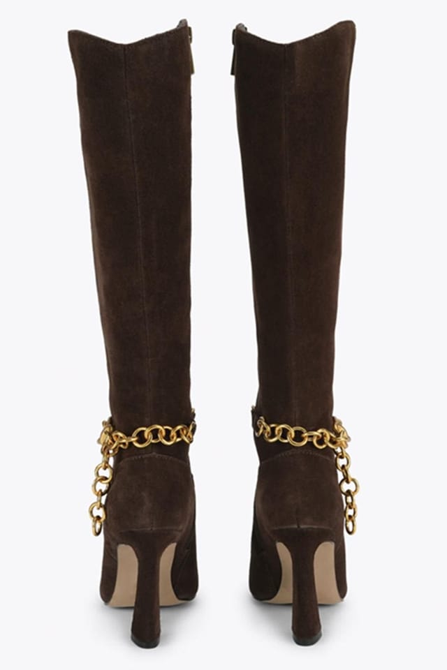 Steve Madden STEVE MADDEN Women's 'Skorcher Dark Brown Suede' Suede Boots - 3