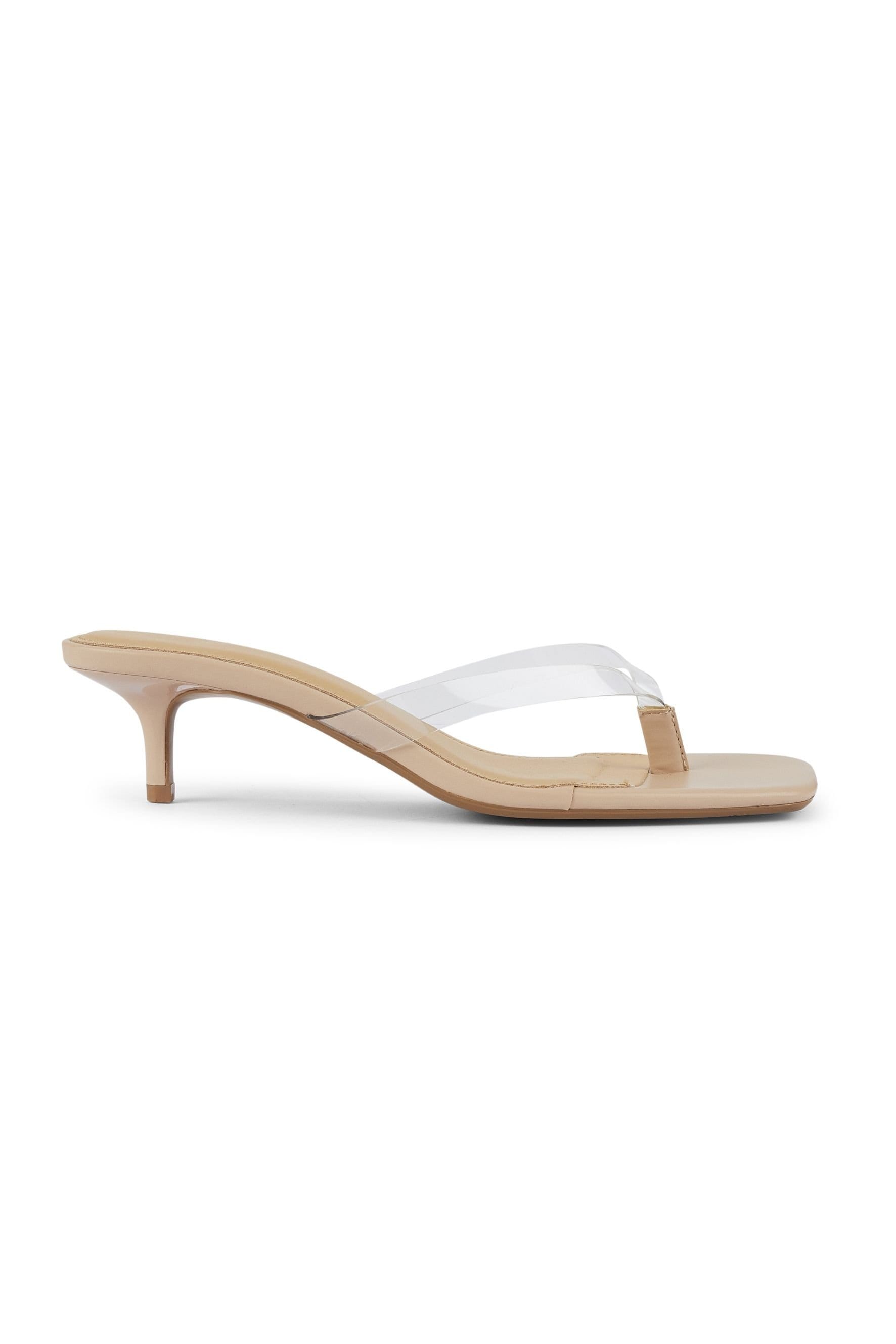 Truffle Collection Truffle Collection Women's Heeled Mules Slip On Polyurethane Kitten Heel Summer Shoes in Nude - 4