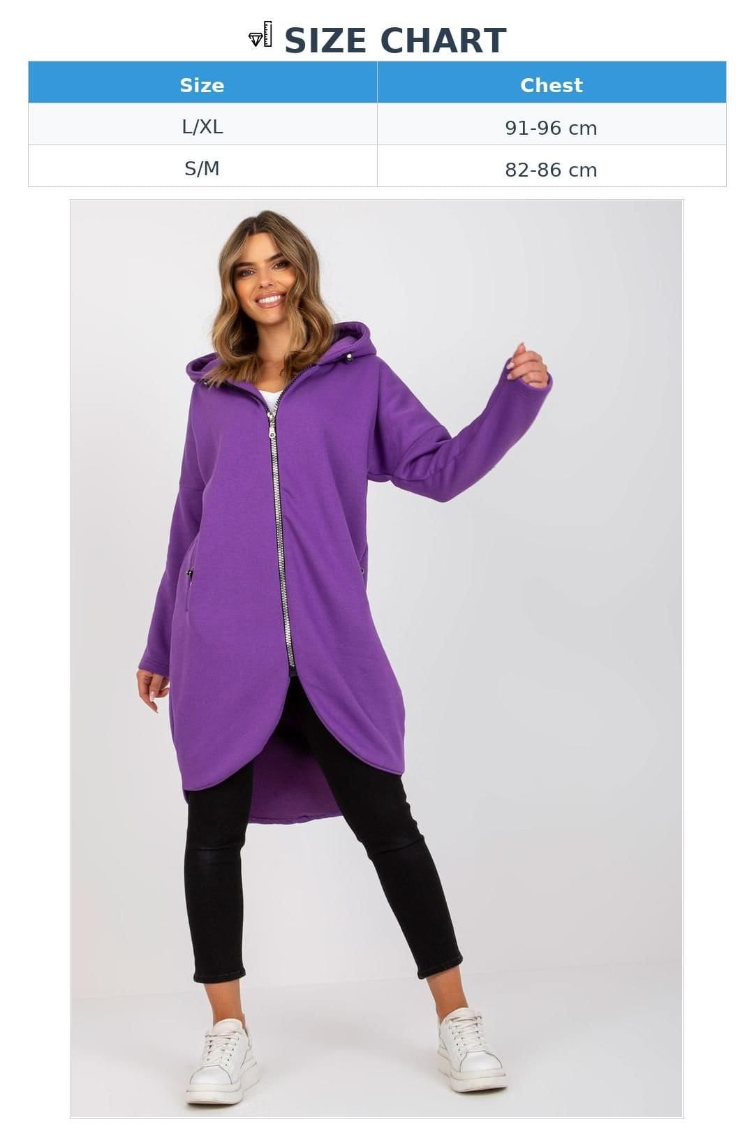 Love Lace Love Lace Women's Extended Cut Zipper Hood Sweatshirt in Violet - 4