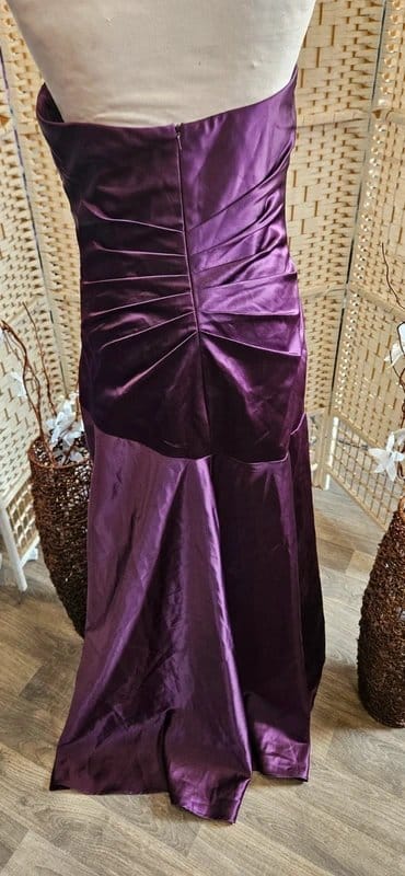 The Dessy Group Dessy Collection purple ruched prom occassion dress size 8-10 - 1