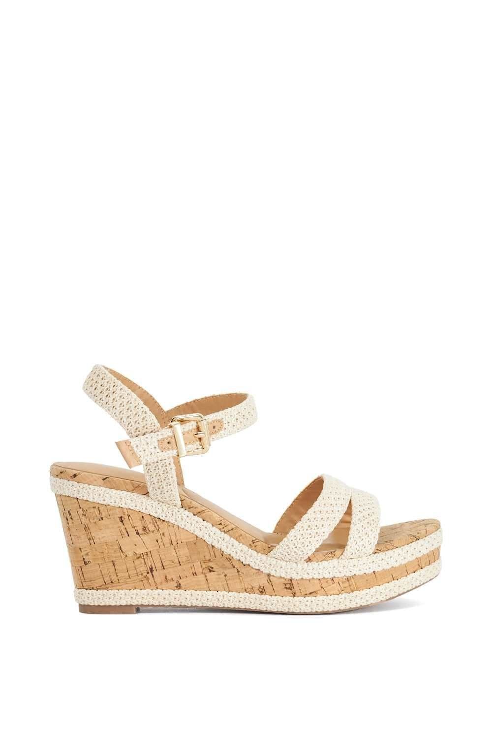Dune London Dune London Women's Wide Fit 'Kipling' Wedges in Natural