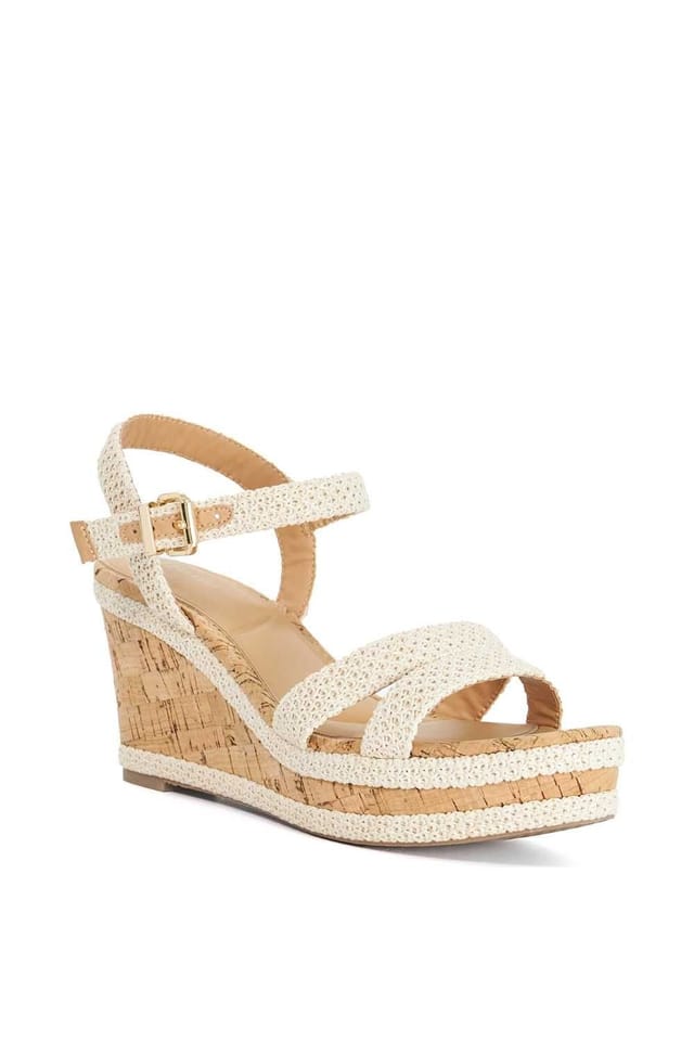 Dune London Dune London Women's Wide Fit 'Kipling' Wedges in Natural - 2