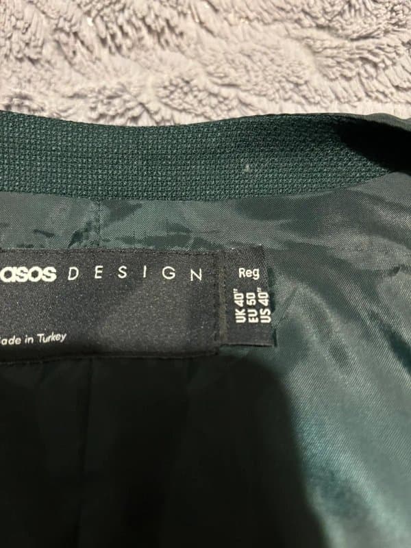 ASOS Green 32/40 Suit. Waistcoat/Vest and trousers.