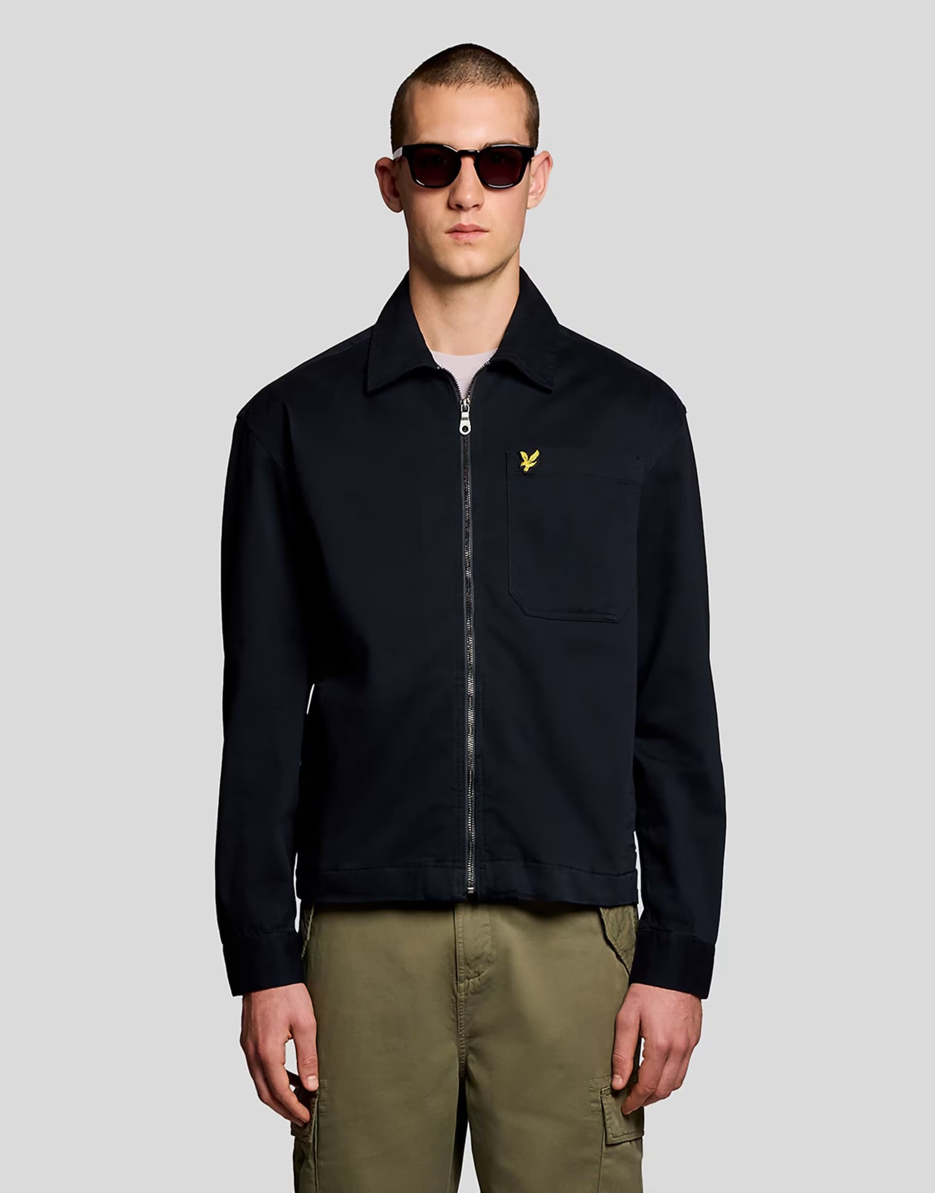 ASOS Lyle & Scott Ls Woven Shirts Enzyme Wash Zip Through Overshirt