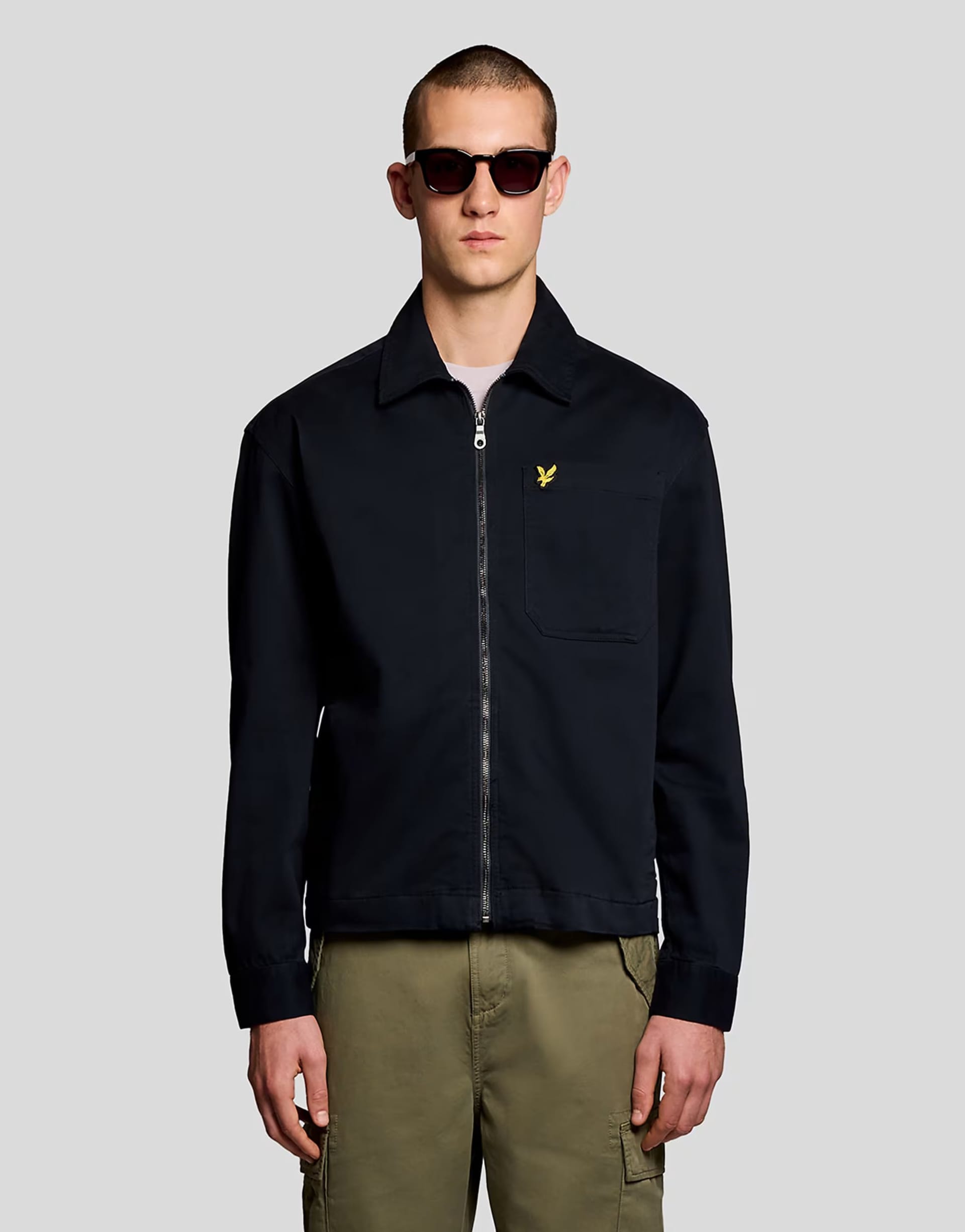 Lyle & Scott Ls Woven Shirts Enzyme Wash Zip Through Overshirt