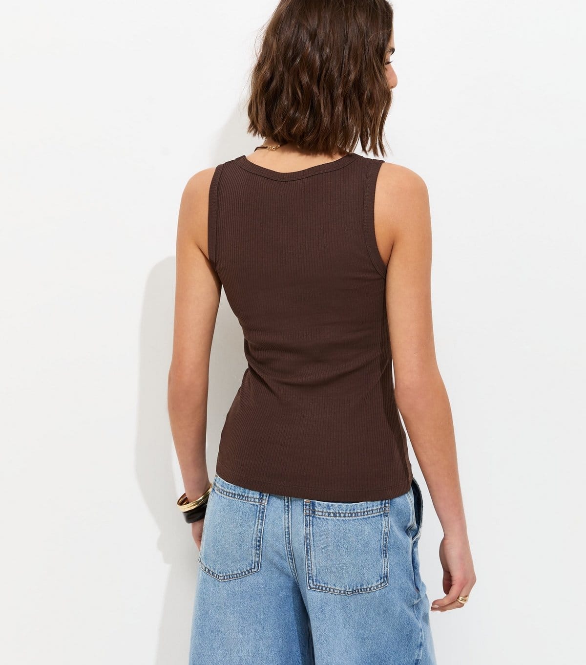 New Look Women's Dark Brown Square Neck Vest Top New Look - 4