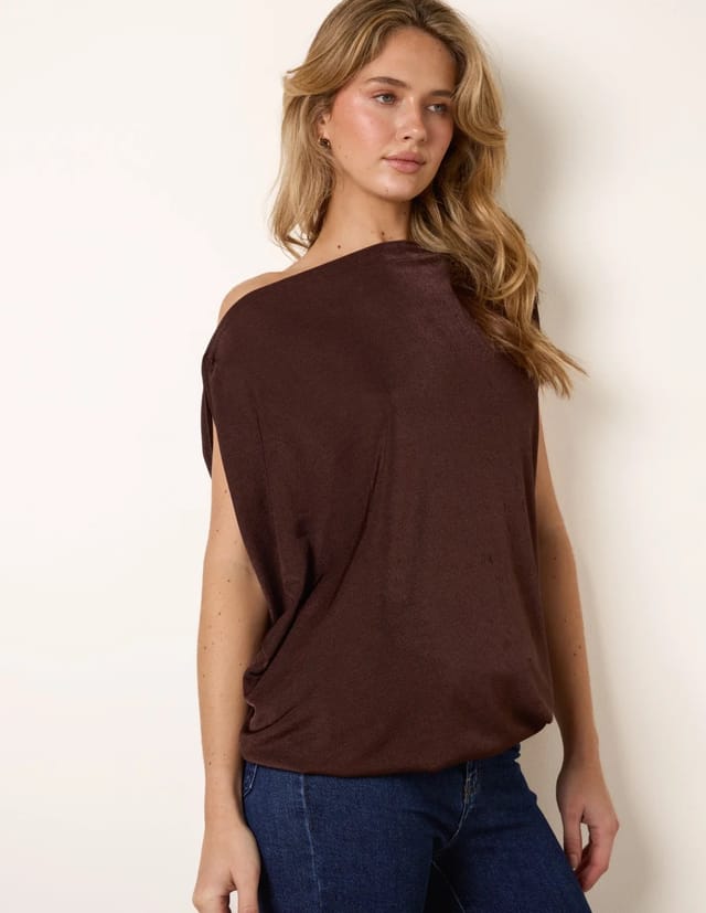 Blue Vanilla Deep Band Slinky Oversize Tunic Top - 3