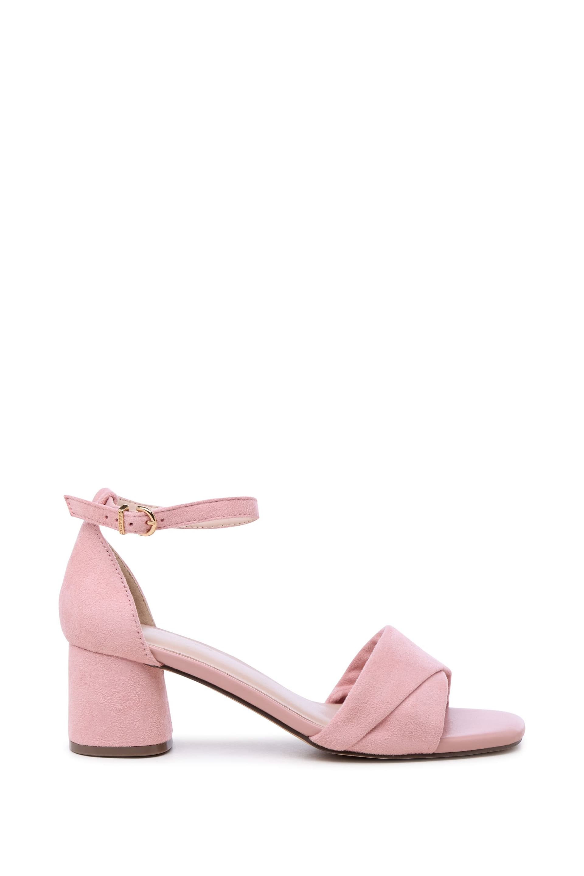 Paradox London Paradox London Women's Maxine' Block Heel Ankle Strap Sandals in Dusty Pink
