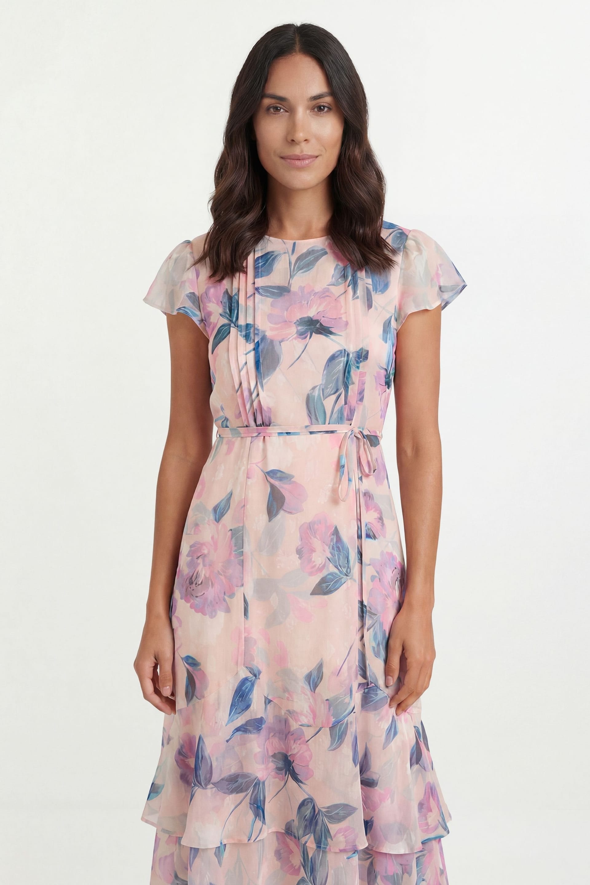 Wallis Wallis Women's Petite Floral Burn Out Pintuck Midi Dress in Ivory - 4