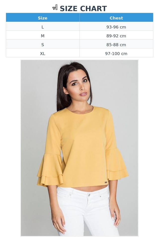 Love Lace Love Lace Women's Delicate Blouse with Back Buttons & Sleeve Frill in Yellow - 3