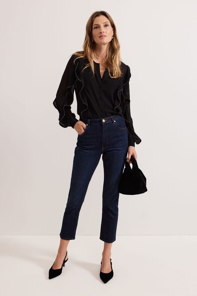 Phase Eight Phase Eight Women's Cordelia Ruffle-Trim Blouse in Black - 3