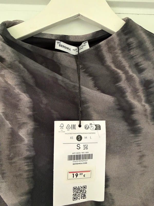 Bershka Small Bershka ruched grey/black dress clubbing/holiday/festival